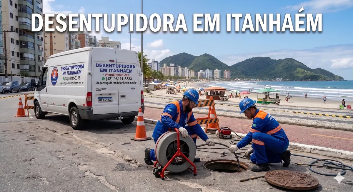 Técnico da desentupidora em Itanhaem atendendo em imóvel local